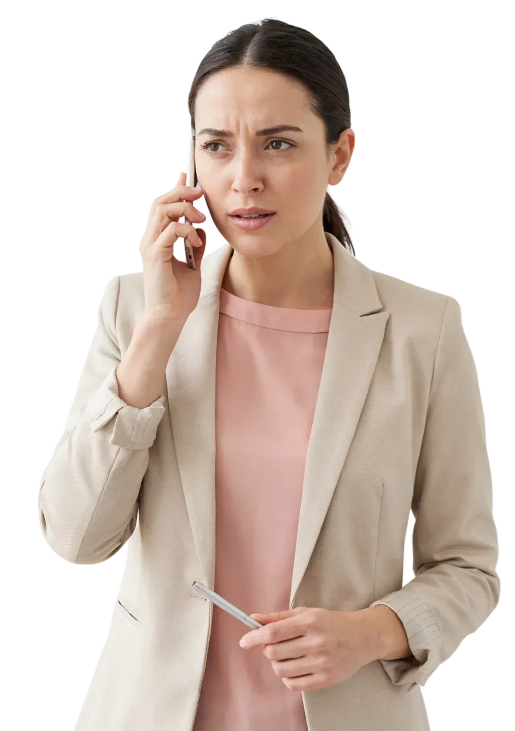 An office employee on a phone call, unsure whether the caller is who they claim to be