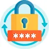 Symbol der Phishing-Vorlage «Account Password Change»: Vorhängeschloss mit Passwortfeld und Kreispfeilen